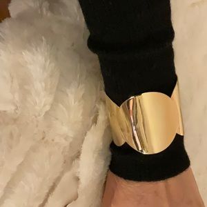 Gold tone wrist cuff bracelet